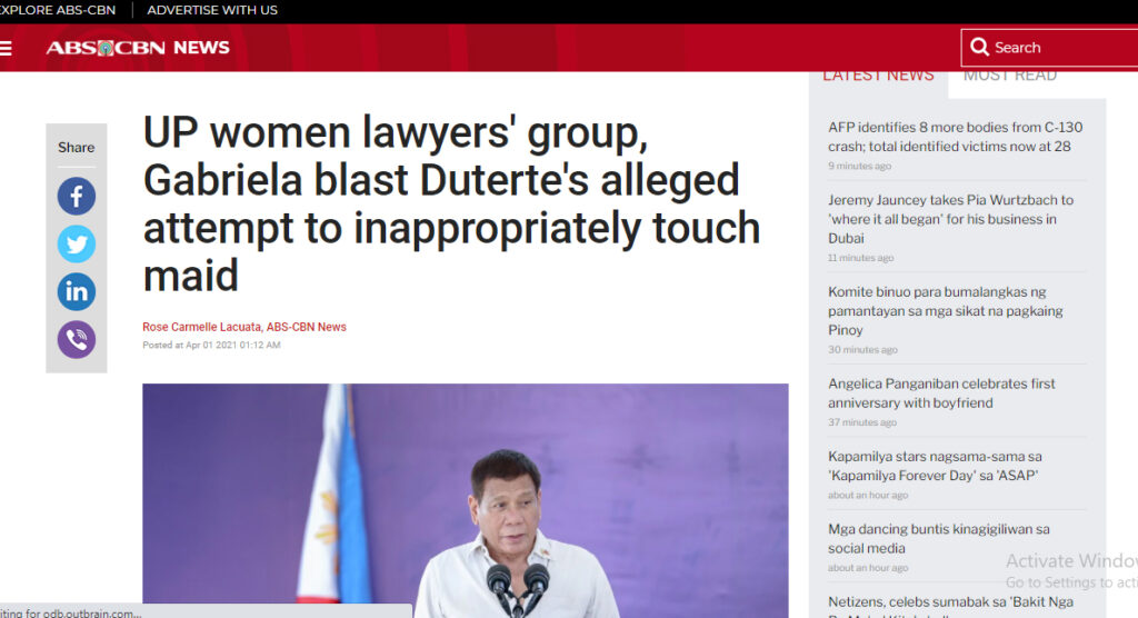 UP women lawyers� group, Gabriela blast Duterte�s alleged attempt to ...